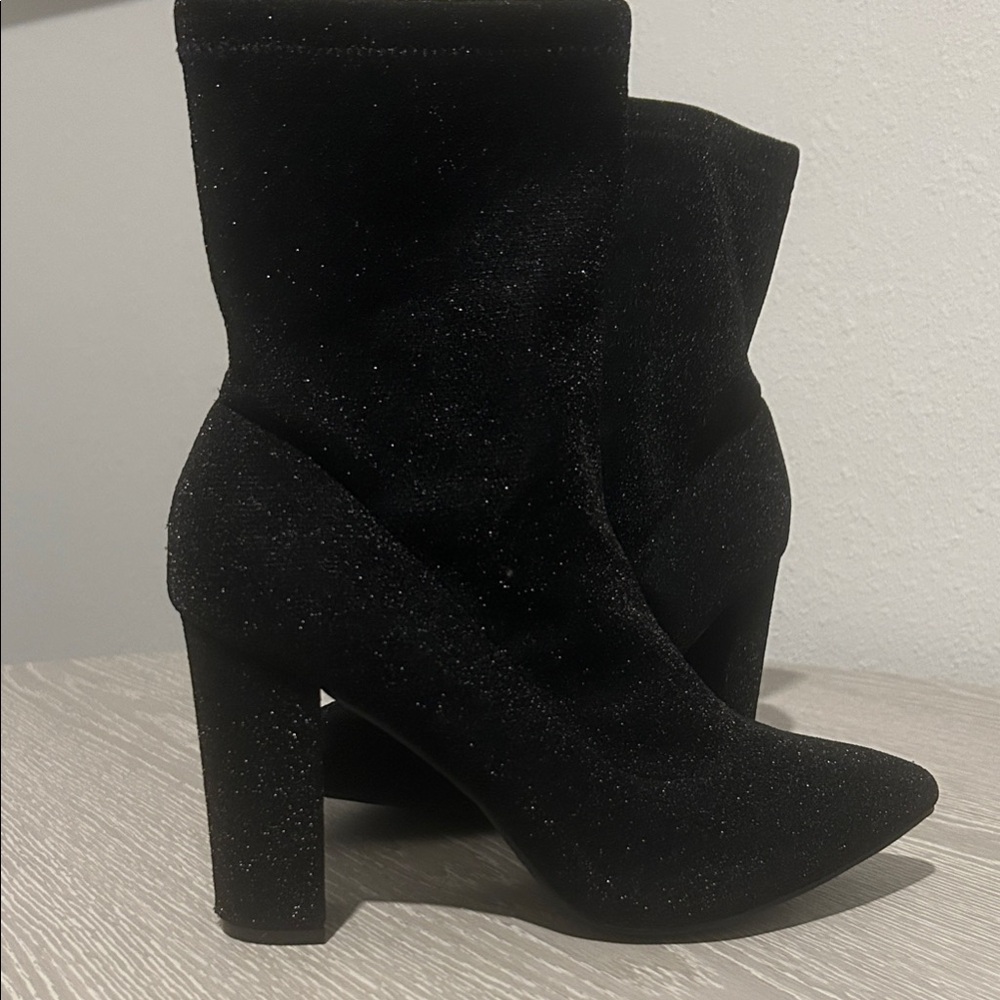 Sparkle Sock-Ankle Heel Boots